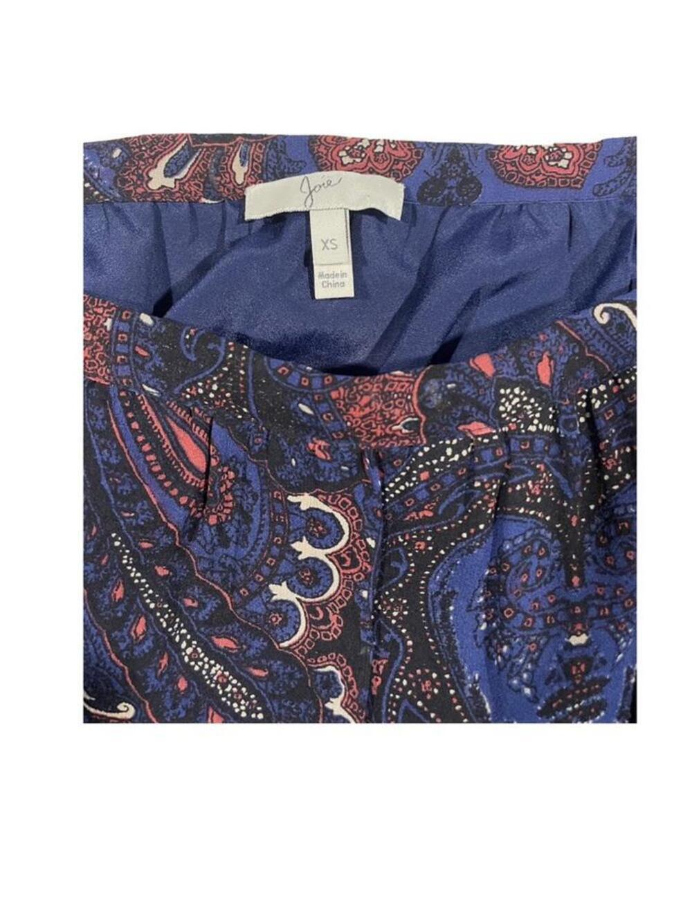 JOIE | SZ XS | Silk Paisley Maxi Skirt Ruffle Hem Side Slit Boho Romantic Luxe - Picture 8 of 10